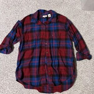 Levi's Red and Blue Plaid Casual Shirt